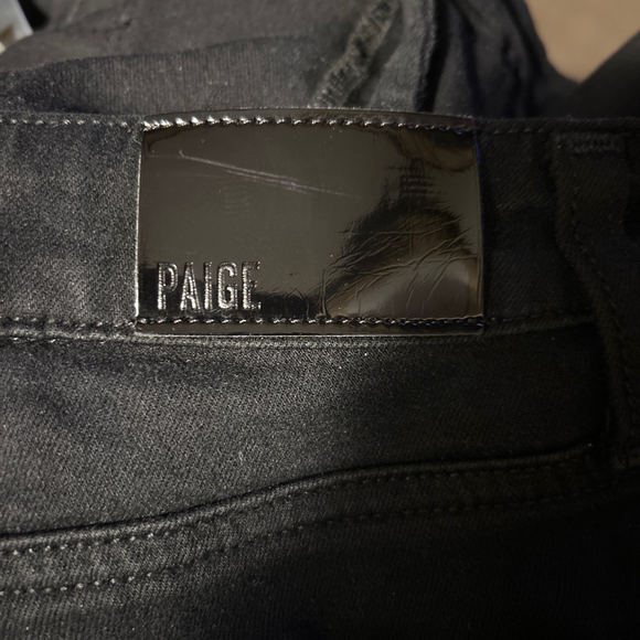 Women's PAIGE Black Shadow High Rise Laurel Canyon Bootcut Jeans Size 31 - Picture 11 of 11